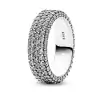 Anillo Fila Triple en Pavé