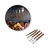 CONJUNTO 4 PEÇAS PRA CHURRASCO AÇO INOX CABO EM MADEIRA MOR