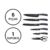 JOGO DE FACAS MOONLIGHT GREY COM SUPORTE INOX 7 PEÇAS BERLINGER HAUS - comprar online