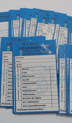 Tarjetas para taller mecánico - comprar online