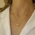 Colar Com Pingente Quartzo Rosa Banhado a Ouro