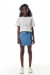 Conjunto de Blusa em Meia Malha e Short Saia em Jeans Arkansas Lilimoon