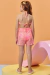 Bíquini em Malha com Proteção UV50+ e Shorts Saída de Praia em Tela Fashion Kukiê - comprar online