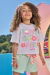 Conjunto de Blusa em Meia Malha e Shorts em Moletom sem Pelúcia Kukiê