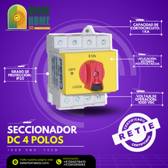 SECCIONADOR DC 4 POLOS 1000 VDC. FEEO
