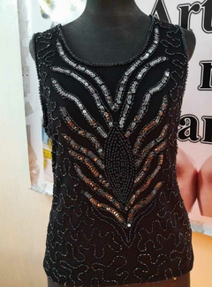 Musculosa de microtull Bordada