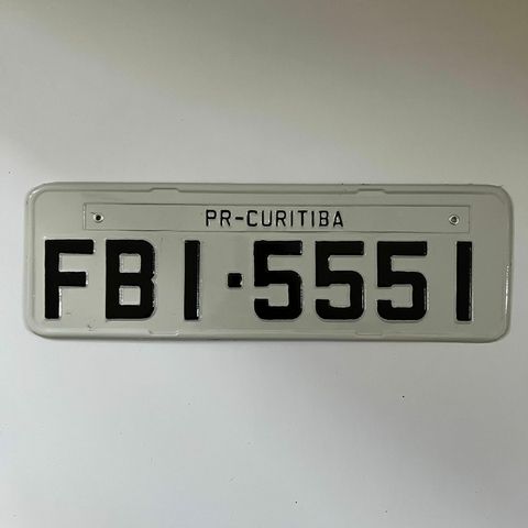 Placa para Carro - 40 x 13 - Cinza Claro