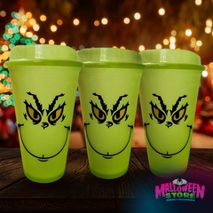 Vaso para Café de Plastico con Tapa Modelo Grinch - comprar en línea