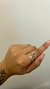 Anel Gota de Prata 925 com Pedras Cristal e Verde - comprar online
