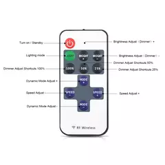 Faixa de luz neon led dc12v com controle remoto rf smd 2835 120leds/m lâmpada d