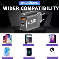 Total 65w gan pd carregador usb c adaptador de carregamento rápido para iphone