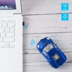 Imagem do Super carro mouse sem fio 2.4g aparência legal peso leve portátil 1200dpi emit