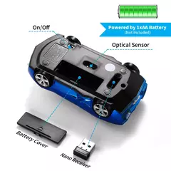 Super carro mouse sem fio 2.4g aparência legal peso leve portátil 1200dpi emit - loja online
