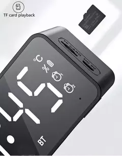 Imagem do Despertador rádio fm bluetooth alto-falante portátil subwoofer caixa de som ca