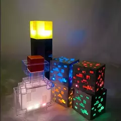 Criativo brownstone tocha led night light usb recarregável sala de jogos decora - loja online