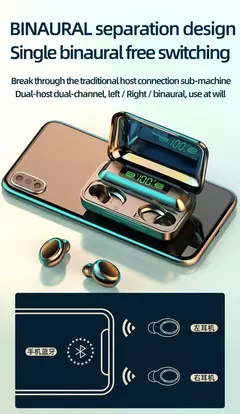 F9 fones de ouvido sem fio bluetooth estéreo esporte à prova dwireless água r - MODERNO TECH