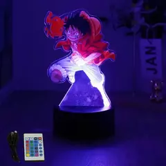 Ações figura uma peça luffy zoro anime figuras 3d lâmpada pvc ação coleção modelo brinquedos led night light criança presente de natal
