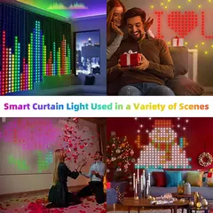 400leds luzes de cortina inteligentes bluetooth app led string rgb luzes de fada na internet