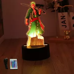 Ações figura uma peça luffy zoro anime figuras 3d lâmpada pvc ação coleção modelo brinquedos led night light criança presente de natal na internet