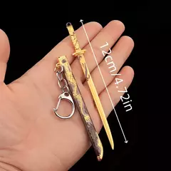 Imagem do Liga de zinco bainha de metal de famoso antigo espada chaveiro lâmina não aber