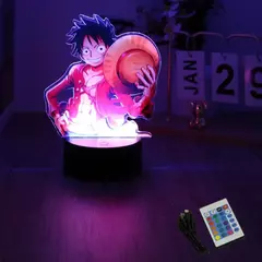 Ações figura uma peça luffy zoro anime figuras 3d lâmpada pvc ação coleção modelo brinquedos led night light criança presente de natal na internet