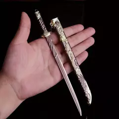 Liga de zinco bainha de metal de famoso antigo espada chaveiro lâmina não aber - loja online