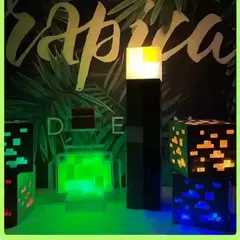 Criativo brownstone tocha led night light usb recarregável sala de jogos decora na internet