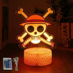 Imagem do Ações figura uma peça luffy zoro anime figuras 3d lâmpada pvc ação coleção modelo brinquedos led night light criança presente de natal