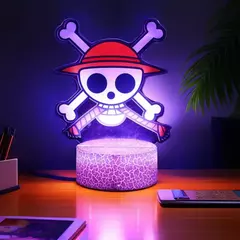 Ações figura uma peça luffy zoro anime figuras 3d lâmpada pvc ação coleção modelo brinquedos led night light criança presente de natal na internet