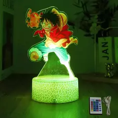 Ações figura uma peça luffy zoro anime figuras 3d lâmpada pvc ação coleção modelo brinquedos led night light criança presente de natal - comprar online