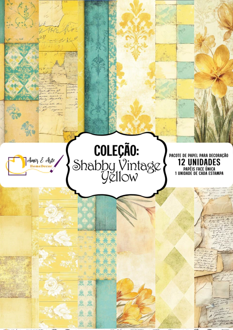 Kit completo coleção Shabby Vintage Yellow