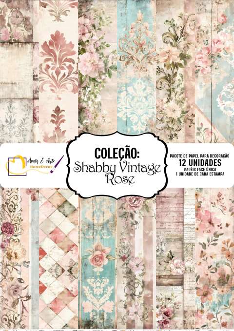 Kit completo coleção Shabby Vintage Rose