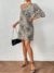 Vestido Tigrado Ombro Único