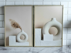 Dupla de Quadro decorativo neutro