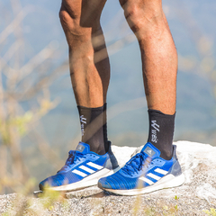 MEDIAS PERFORMANCE LONG SOCKS / NEGRAS-ROJAS (caja por docena) - tienda online