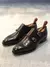 Fivela de cinto marrom decorado sapatos masculinos penetração em couro genuíno