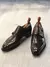 Fivela de cinto marrom decorado sapatos masculinos penetração em couro genuíno - ICY FIRE
