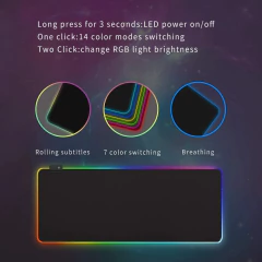 Mouse pad para gamer, mouse rápido, led, 7 linhas rgb, 300mm x 800mm - Sennes Store