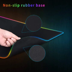 Imagem do Mouse pad para gamer, mouse rápido, led, 7 linhas rgb, 300mm x 800mm