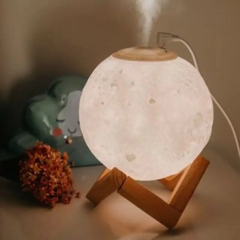 Imagem do Umidificador Aromatizador Luminária Abajur Lua 3d Ultrassônico USB Difusor De