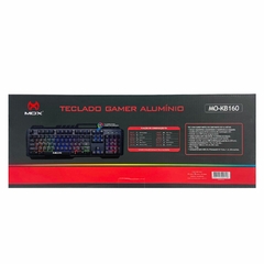 Teclado Mox Gamer Metálico Painel Em Alumínio USB MO-KB160 (TECLADOMOKB160)