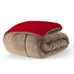 Coberdrom Dupla Face Cama Solteiro Manta Soft e Tecido Frio Vermelho Cor: Vermel