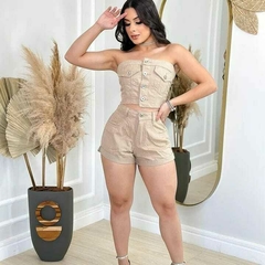 Conjunto Jeans Cor Creme
