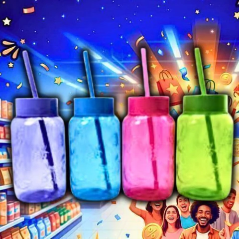 Botella Plástico Color Diseño de Frutas Infantil 500 ml con Sorbete Código 80805