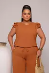 Conjunto Calça Pantalona e Blusa Plus Size