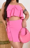 Conjunto Short Saia e Cropped