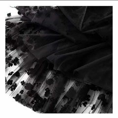 Saia Feminina Longa Floral Tule 2 Camadas - comprar online