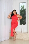 Vestido Midi Drapeado Plus Size