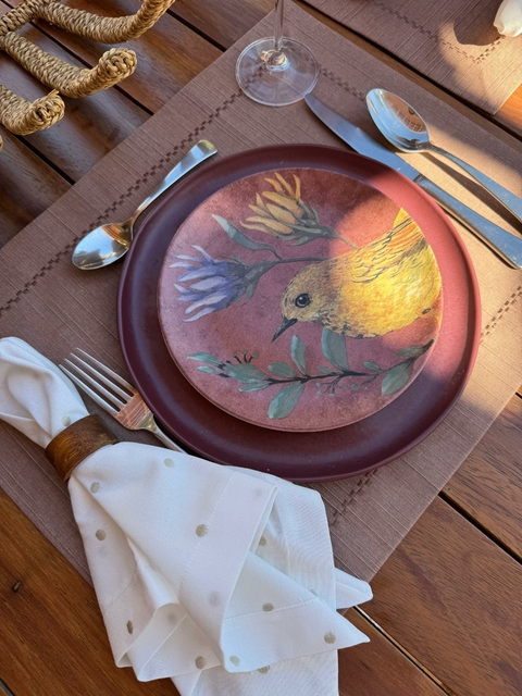 Guardanapo Off white / poa bege 50x50