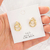 Brincos femininos com strass de metal duplo círculo, cor dourado, pequenos, cor